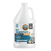 Unique front label of gallon bottle showing product name and benefits