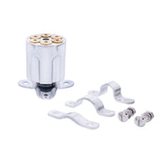 United Pacific front view of spinner showing grip and chrome finish for easier control