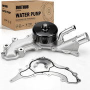 UNITHUB front view water pump showing mounting flanges and exact-fit design benefit