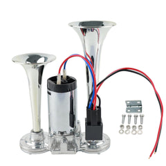 UPENGUPENG front view metal trumpets showing bold dual-tone presence and visibility