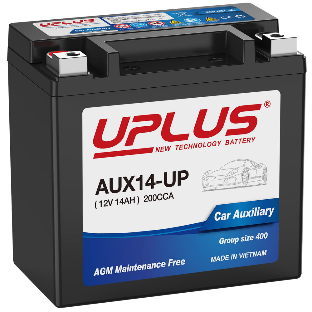 UPLUS AUX14-UP front view showing clean sealed case and label, durable protection