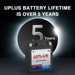 UPLUS battery top terminals view, clear polarity for easier installation