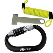 urban UR140 front view showing lock and cable, clear deterrent for helmets