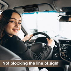 URIZZD side view clipped to car visor demonstrating secure fit