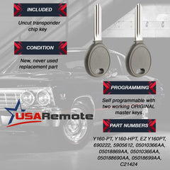 USARemote two uncut transponder chips side-by-side showing spare convenience