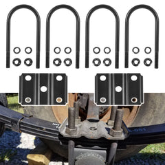 Ussuray front packaging of U‑bolt kit showing contents and brand benefit