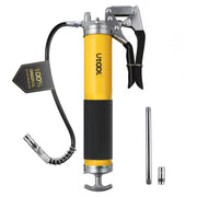 UTOOL pistol grip grease gun front view showing compact design and portability