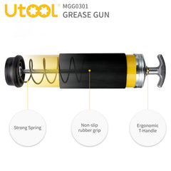 UTOOL rubber sleeve grip detail showing improved comfort and slip prevention