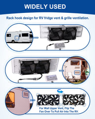 uueego fan mounted in RV vent improving fridge cooling