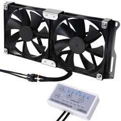 uueego front view dual fan assembly showing airflow benefit