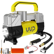 UUP front view of compact inflator showing controls and gauges for quick roadside inflation