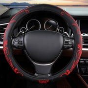 vaitarkli front view of packaged steering wheel cover showing design and color benefits