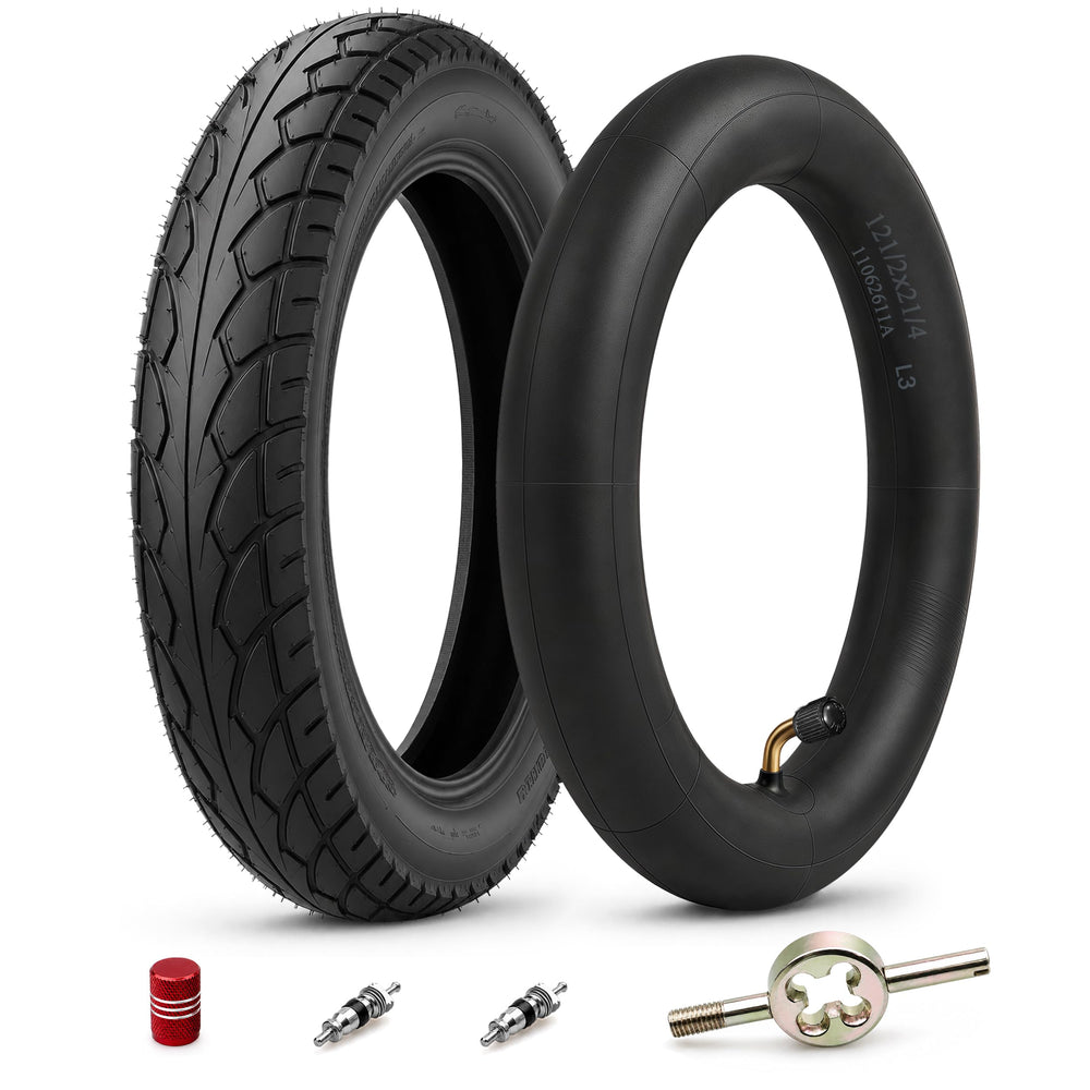 Valchoose front view of tire and tube showing full replacement kit and fit benefit