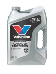 Valvoline 0W-16 front label showing product and benefits
