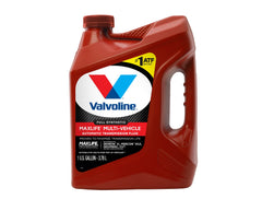 Valvoline single gallon ATF bottle close-up showing label and easy-grip handle benefit