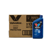 Valvoline front bottle view showing Daily Protection label and clear container benefit