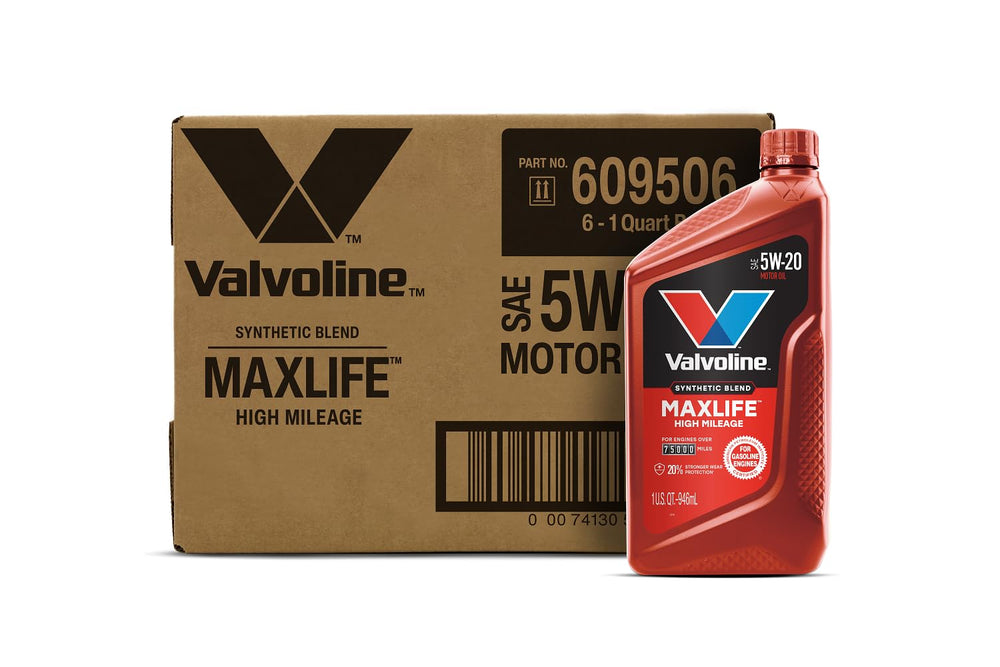 Valvoline MaxLife front packaging showing bottle and label benefits