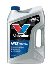 Valvoline VR1 front jug showing branding and size, conveys reliable high-zddp protection