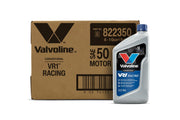 Valvoline VR1 case front packaging showing racing oil benefits