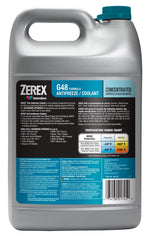 Valvoline Zerex G48 close-up of label and coolant color highlighting corrosion protection