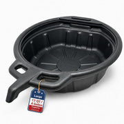 ValvoMax front view pan showing capacity and wide footprint for cleaner oil changes