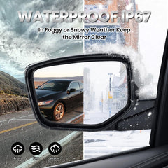 VANLOGY mirror glass close-up showing clear reflective surface for improved visibility