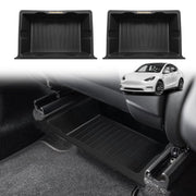 VaultsOnWheels front seat underseat view showing hidden storage and cleaner cabin