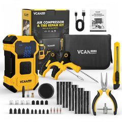 VCANENERGY kit front view showing organized case and components, easy roadside readiness