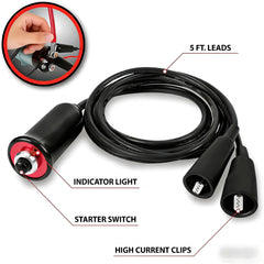 VCC heavy-gauge 5ft wire with insulated alligator clips for secure connections