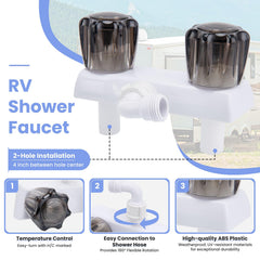 VECKYJL shower head closeup with pause control for water-saving rinses