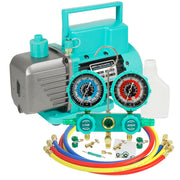 VECOTOOLS front view of pump and manifold showing kit organization and portability
