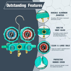 VECOTOOLS color-coded hoses spread demonstrating safe, high-pressure charging