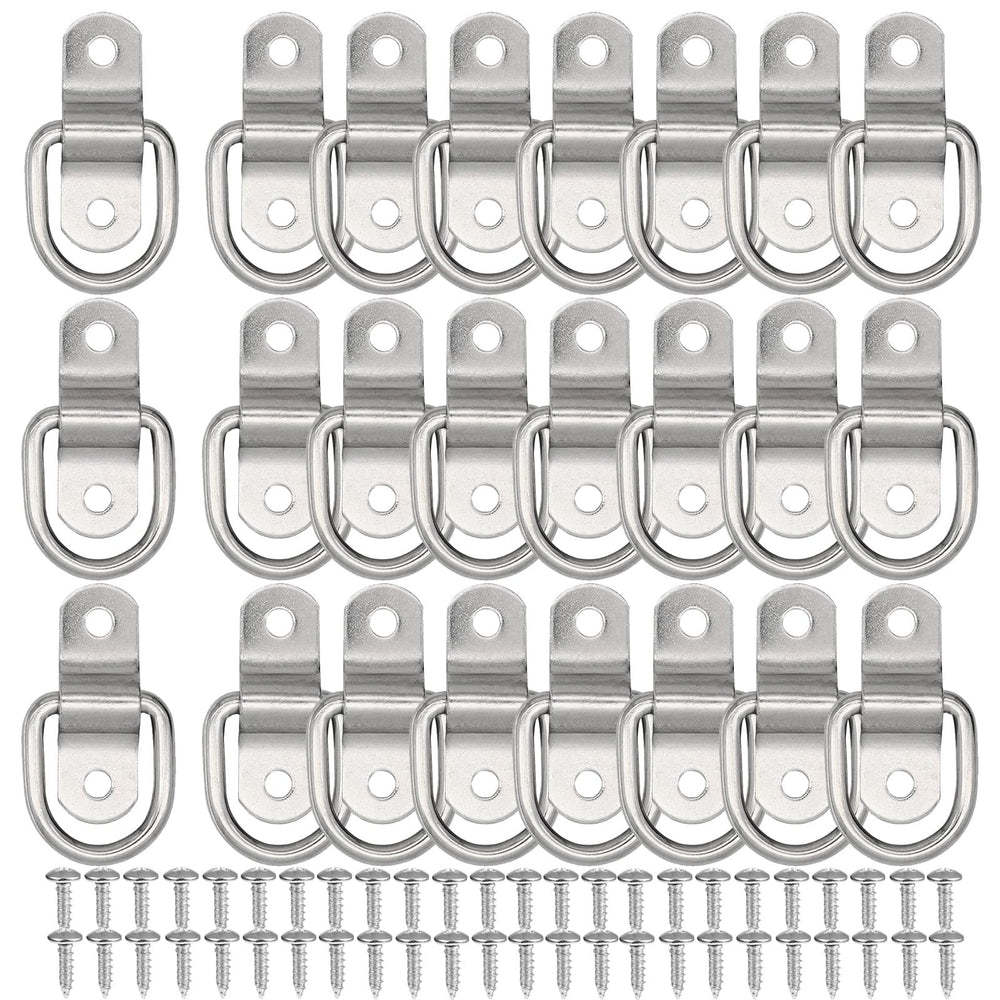 VEEBELL 24-pack D-ring anchors front view shows contents and mounting screws, durable anchors