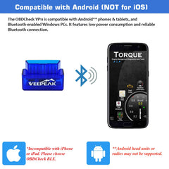 Veepeak plugged into car OBD port showing secure connection and reliability