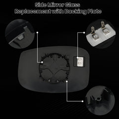vefix mirror glass backside showing ABS backing and two heated sockets for fast defogging