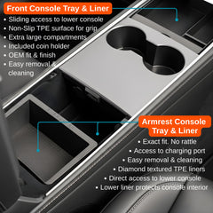 Vehicle OCD installed center console overhead view offering organized storage visibility