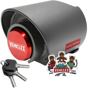 Vehiclex front view of coupler lock showing secure fit benefit