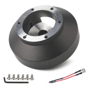Vehjunc hub adapter front view showing bolt pattern and durable finish benefit