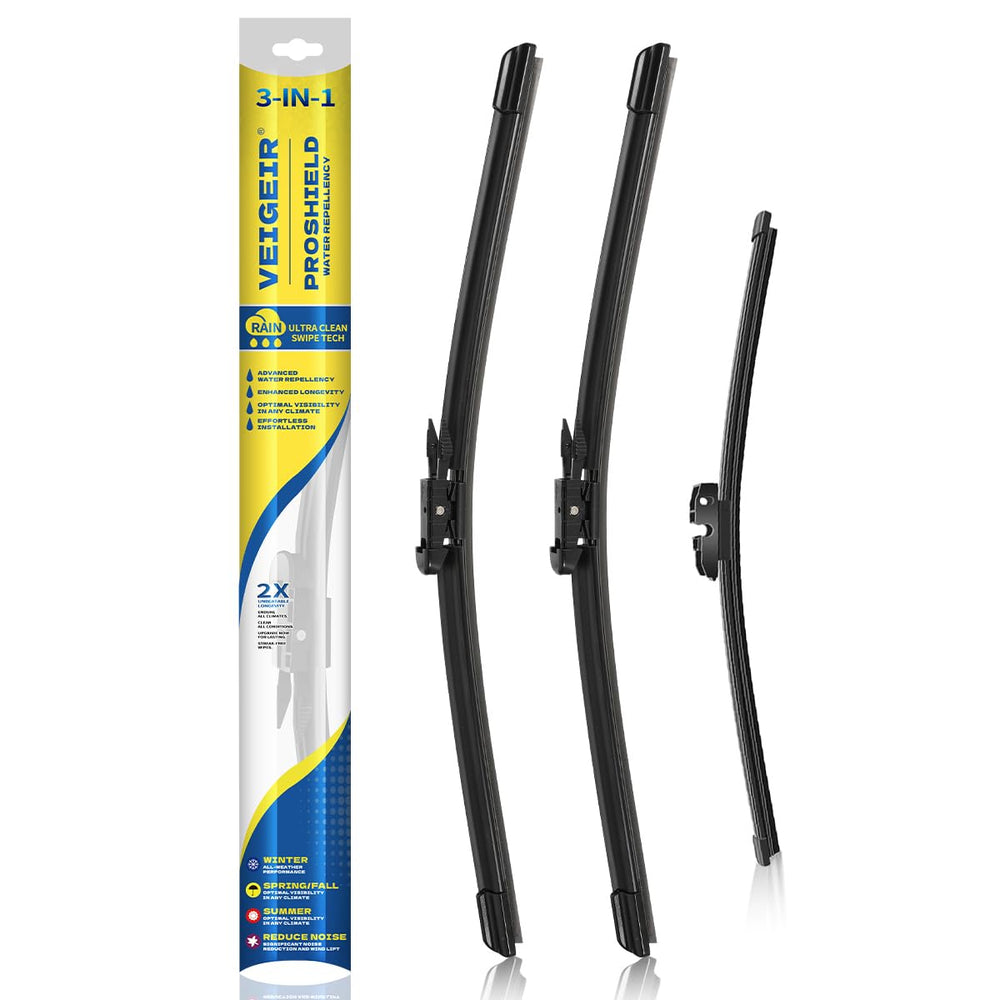 VEIGEIR front packaging showing blade trio and Ford Edge compatibility, clear purchase info