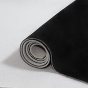 VelaStrides front panel view showing full black suede and foam backing benefit