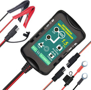 Vemote front view showing compact charger housing and labels, clear identification benefit