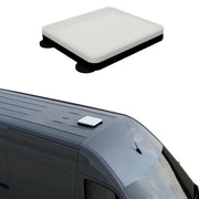 Veritas Vans front-mounted Starlink Mini showing secure fit and weather resistance