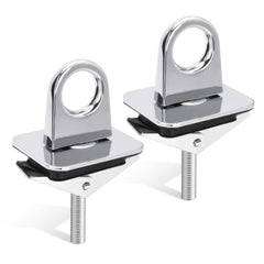 Verplexter front view of anchor pair showing compact chrome design and easy mounting benefits