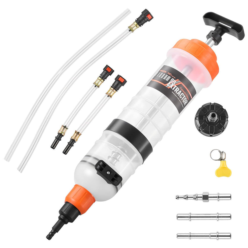 VEVOR front view of 1500cc fluid extractor, clear tank for quick level checks