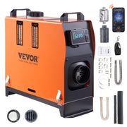 VEVOR front view of 8KW diesel heater showing compact design and reliable warmth