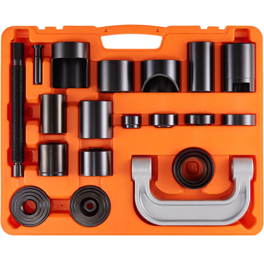 VEVOR front view of ball joint press kit showing tools and case for portable repairs