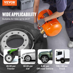 VEVOR closeup of pressure gauge with damping liquid for accurate pressure monitoring benefit