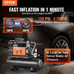 VEVOR close-up of digital gauge providing precise pressure readings for safety