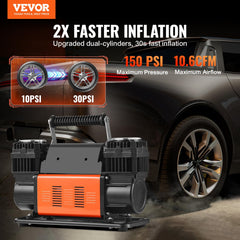 VEVOR control panel and mechanical gauge delivering accurate pressure readings