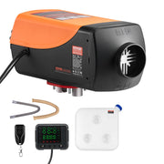 VEVOR front panel view showing compact heater and easy installation benefit
